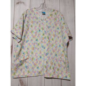 HQ Scrub Top Ladies Extra Large Breast‎ Cancer Pastel